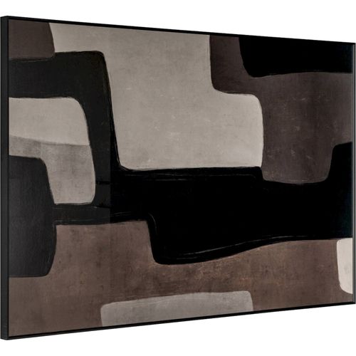 Décoration Murale Abstraite Formes Brunes Papier Et Verre