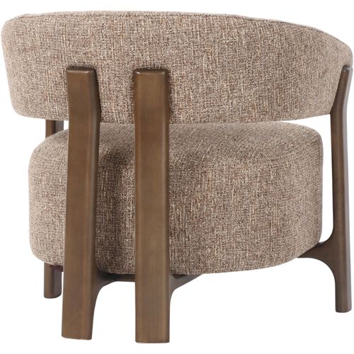 Fauteuil Lounge Design Tweed Marron Assise Confortable