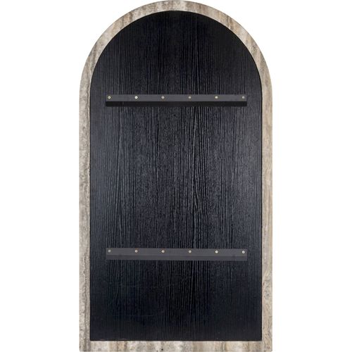 Miroir Arqué Finition Travertin Gris Ambiance Raffinée