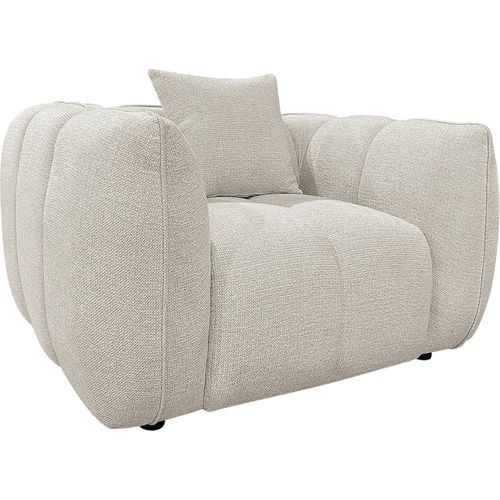 Fauteuil Lounge Crème Design Arrondi Confort Haut De Gamme