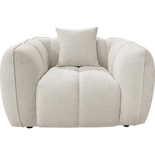 Fauteuil Lounge Crème Design Arrondi Confort Haut De Gamme