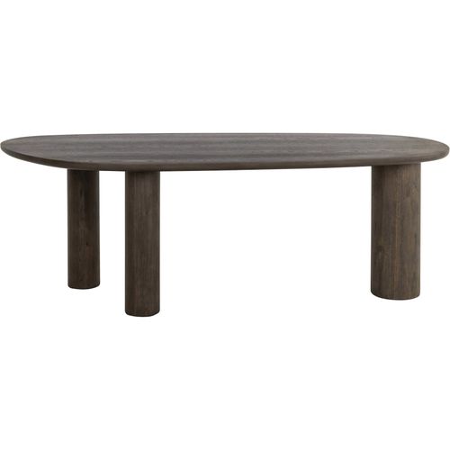 Table à Manger Ovale Élégante Finition Chêne Brun Raffiné