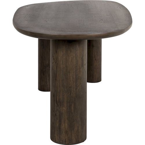 Table à Manger Ovale Élégante Finition Chêne Brun Raffiné