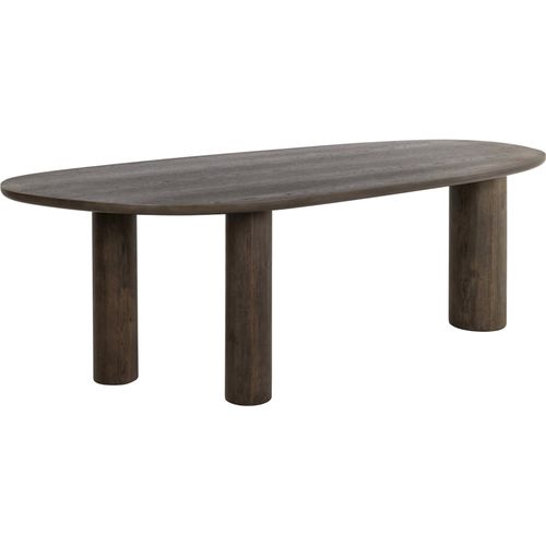 Table à Manger Ovale Élégante Finition Chêne Brun Raffiné