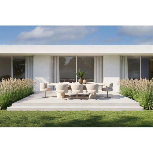 Chaise De Jardin Pivotante Beige Confort Extérieur Élégant