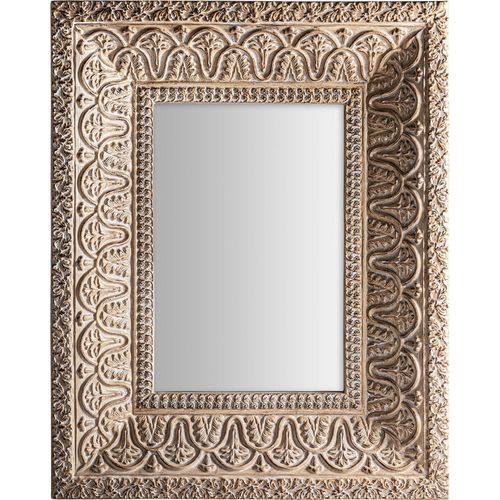 Miroir Oriental Beige En Résine Finition Vieilli Style Chic