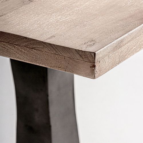 Table De Bar Industrielle En Bois De Manguier Noir Vieilli