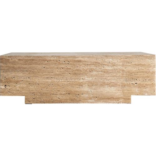 Table Basse Art Déco En Travertin Beige Finition Naturelle