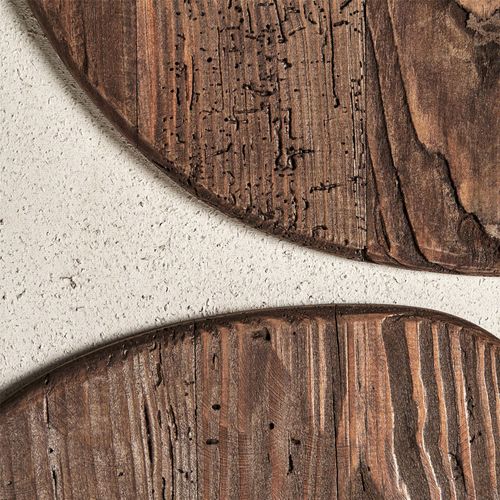 Tableau Mural Contemporain En Bois De Pin Marron Finition Naturelle - 62 X 82 Cm