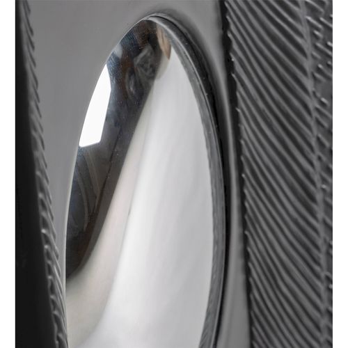 Miroir Décoratif Contemporain Noir Finition Rugueuse En Résine