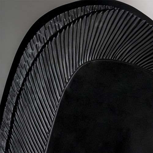 Miroir Décoratif Contemporain Noir Finition Rugueuse En Résine