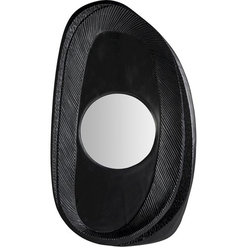 Miroir Décoratif Contemporain Noir Finition Rugueuse En Résine