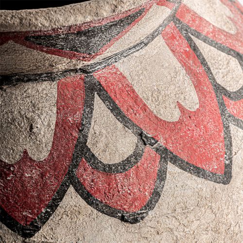 Vase Ethnique Multicolore En Terracotta Finition Naturelle