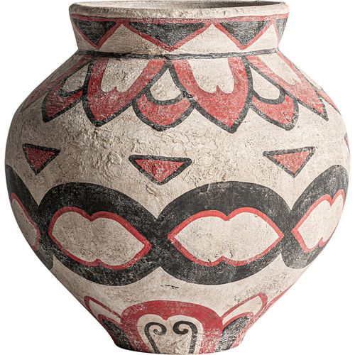 Vase Ethnique Multicolore En Terracotta Finition Naturelle