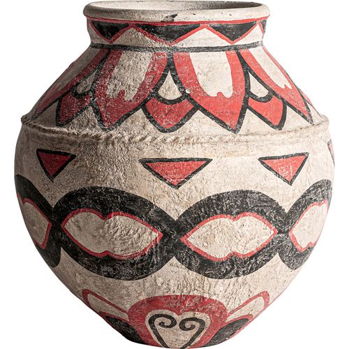Vase Ethnique Multicolore En Terracotta Finition Naturelle