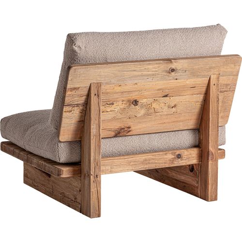 Fauteuil Contemporain En Bois De Pin Marron Finition Artisanale