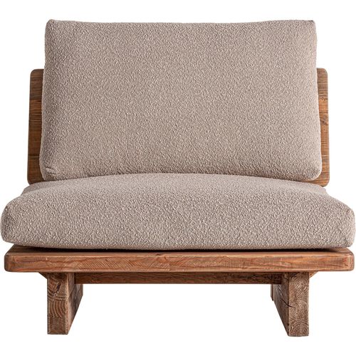 Fauteuil Contemporain En Bois De Pin Marron Finition Artisanale