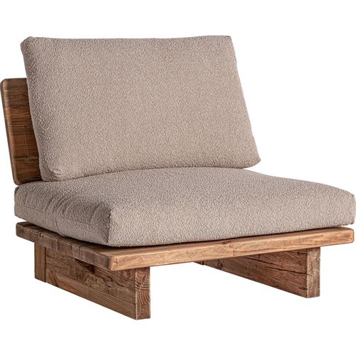 Fauteuil Contemporain En Bois De Pin Marron Finition Artisanale