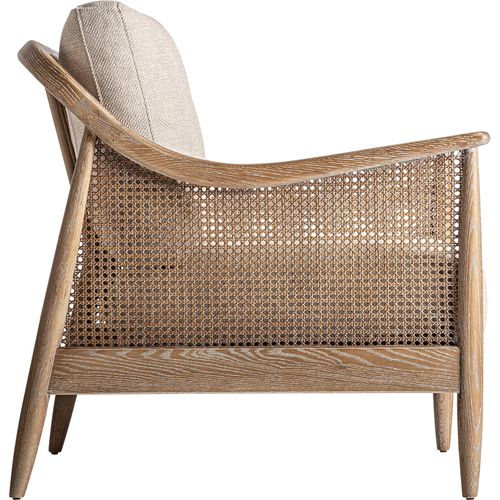 Fauteuil Contemporain En Bois De Frêne Marron Assise Beige Confortable