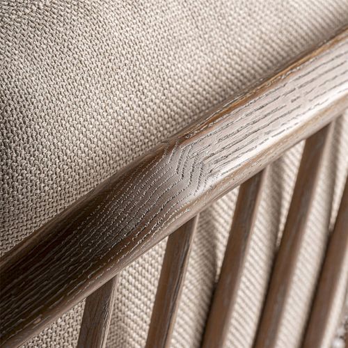 Fauteuil Contemporain En Bois De Frêne Marron Assise Beige Confortable