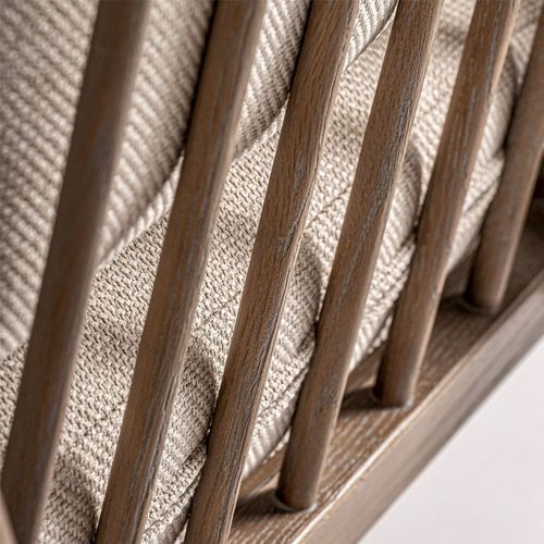 Fauteuil Contemporain En Bois De Frêne Marron Assise Beige Confortable