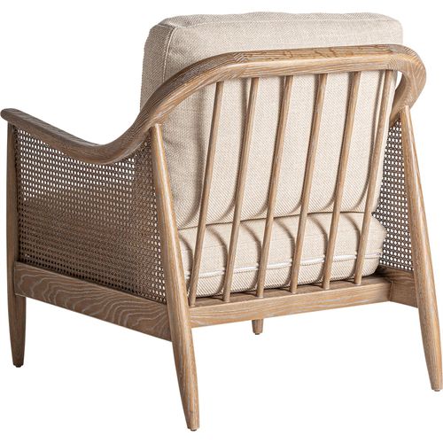 Fauteuil Contemporain En Bois De Frêne Marron Assise Beige Confortable