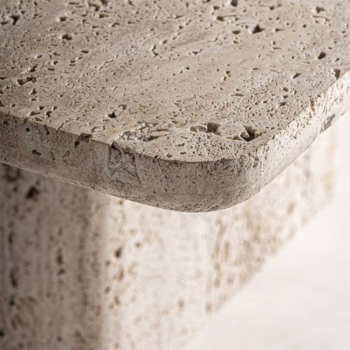 Table Basse Travertin Et Bois Esprit Art Déco Élégance Intemporelle