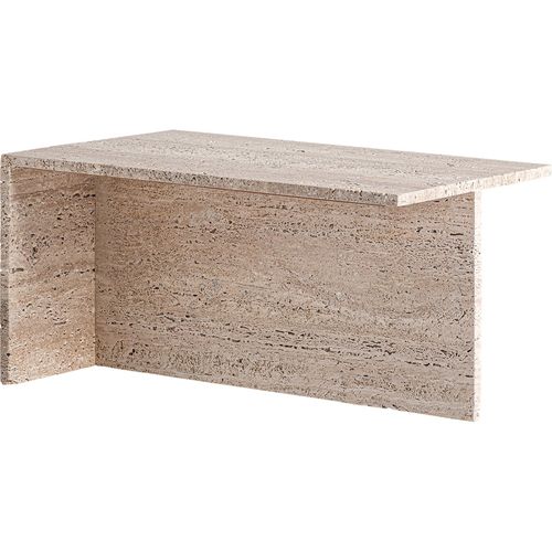 Table Basse En Travertin Style Art Déco Finition Artisanale Beige