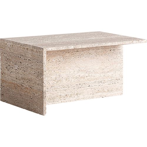 Table Basse En Travertin Style Art Déco Finition Artisanale Beige