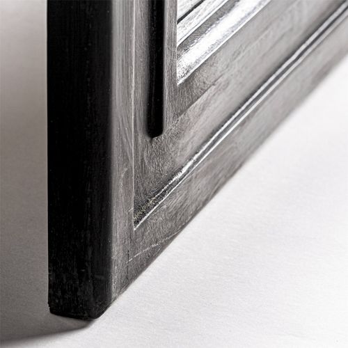 Miroir Mural Noir Style Classique Finition Naturelle Bois Et Mousse