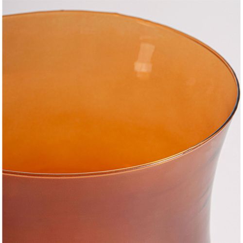 Vase Contemporain En Verre Orange Finition Naturelle Design Élégant