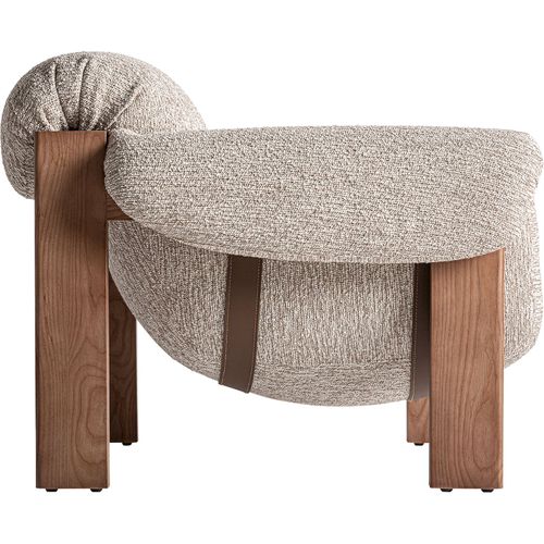 Fauteuil Contemporain En Bois D'hévéa Marron Style Bohème