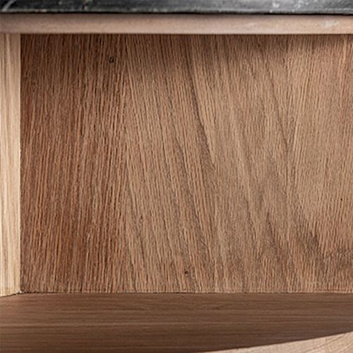 Table Basse Contemporaine En Chêne Et Marbre Brun Clair