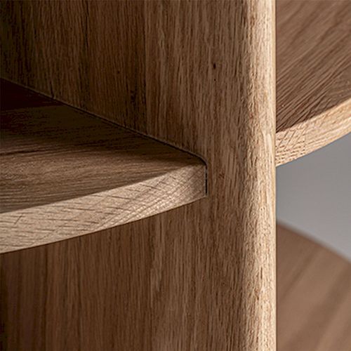 Table Basse Contemporaine En Chêne Et Marbre Brun Clair