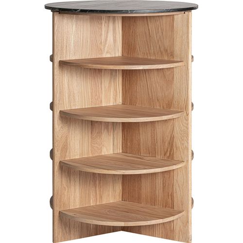 Table Basse Contemporaine En Chêne Et Marbre Brun Clair