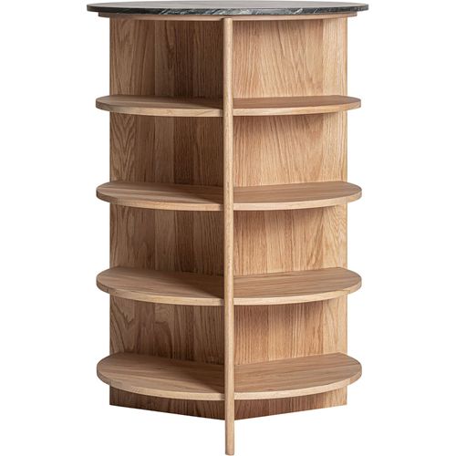 Table Basse Contemporaine En Chêne Et Marbre Brun Clair