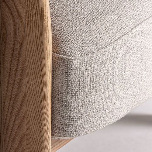 Fauteuil Contemporain Marron En Chêne Et Polyester Finition Marbrée