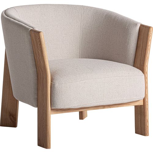 Fauteuil Contemporain Marron En Chêne Et Polyester Finition Marbrée