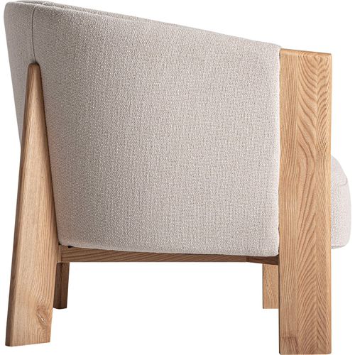 Fauteuil Contemporain Marron En Chêne Et Polyester Finition Marbrée