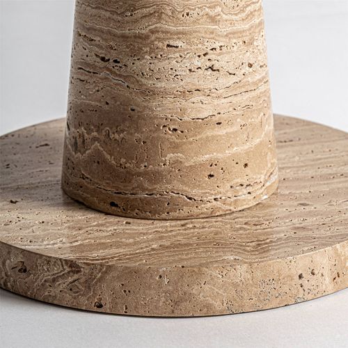 Table D'appoint Art Déco En Marbre Beige Finition Naturelle