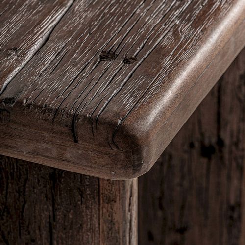 Table Basse Sculpturale En Bois Tropical Marron Vieilli