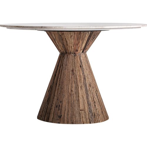 Table De Salle à Manger Contemporaine En Bois Tropical Vieilli Marron