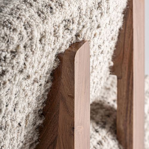 Fauteuil Art Déco En Bois D'acacia Marron Finition Naturelle