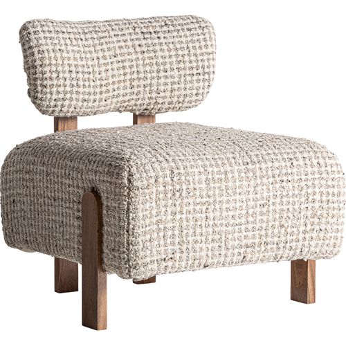 Fauteuil Art Déco En Bois D'acacia Marron Finition Naturelle