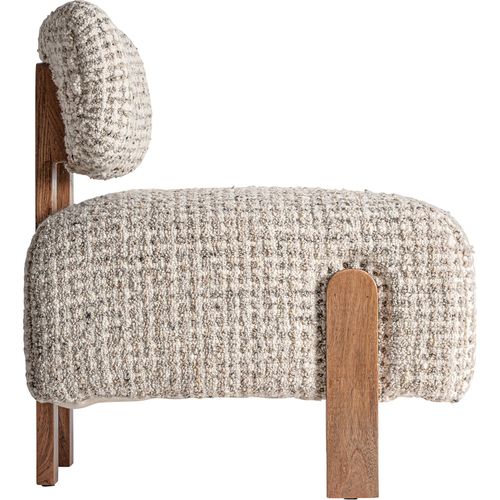 Fauteuil Art Déco En Bois D'acacia Marron Finition Naturelle