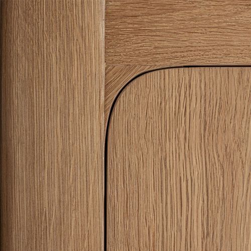 Buffet Art Déco En Chêne Finition Naturelle Brun Clair Élégant