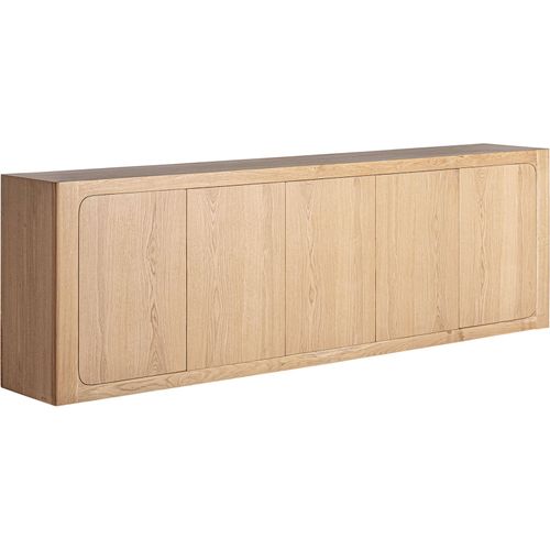 Buffet Art Déco En Chêne Finition Naturelle Brun Clair Élégant