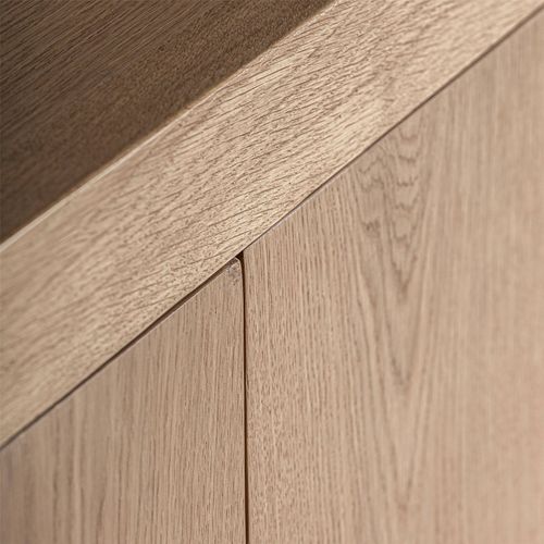 Buffet Art Déco En Chêne Finition Naturelle Brun Clair Élégant