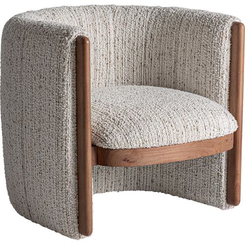 Fauteuil Art Déco En Bois De Pin Blanc Cassé Élégant