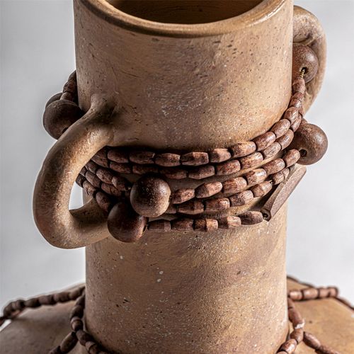 Vase Terracotta Marron Finition Vieillie Style Éclectique